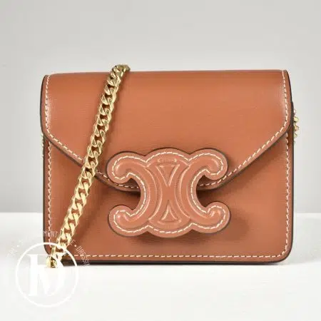 Mini sac Triomphe en cuir tan - Céline