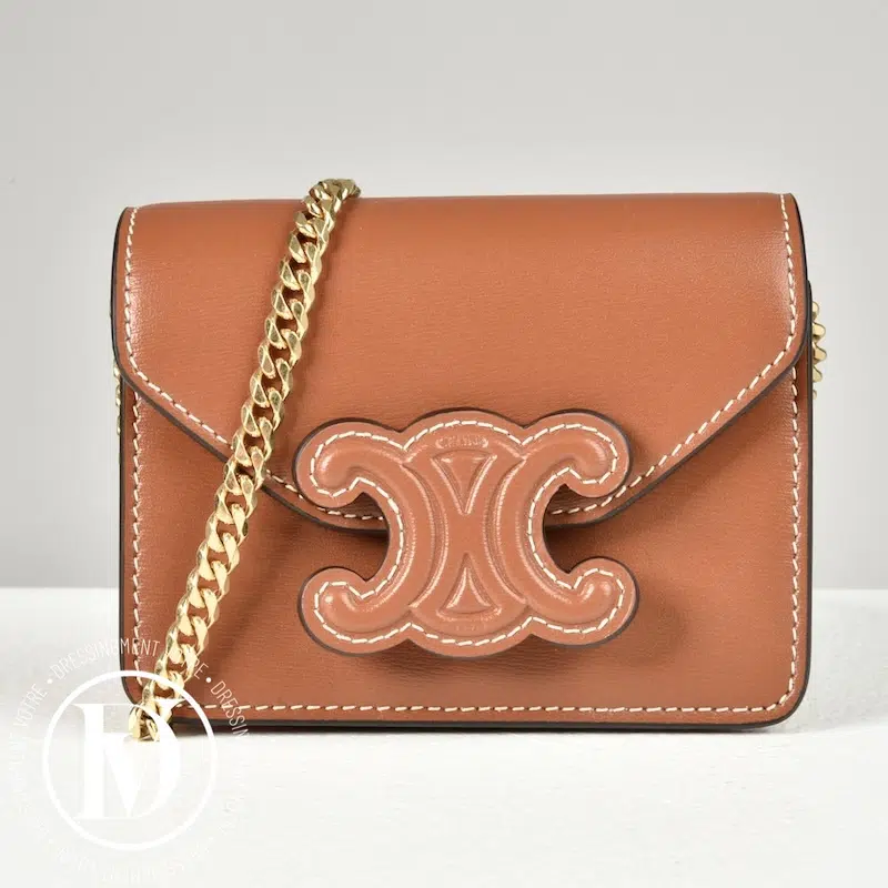 Mini sac Triomphe en cuir tan - Céline Mini sac Triomphe en cuir tan - Céline