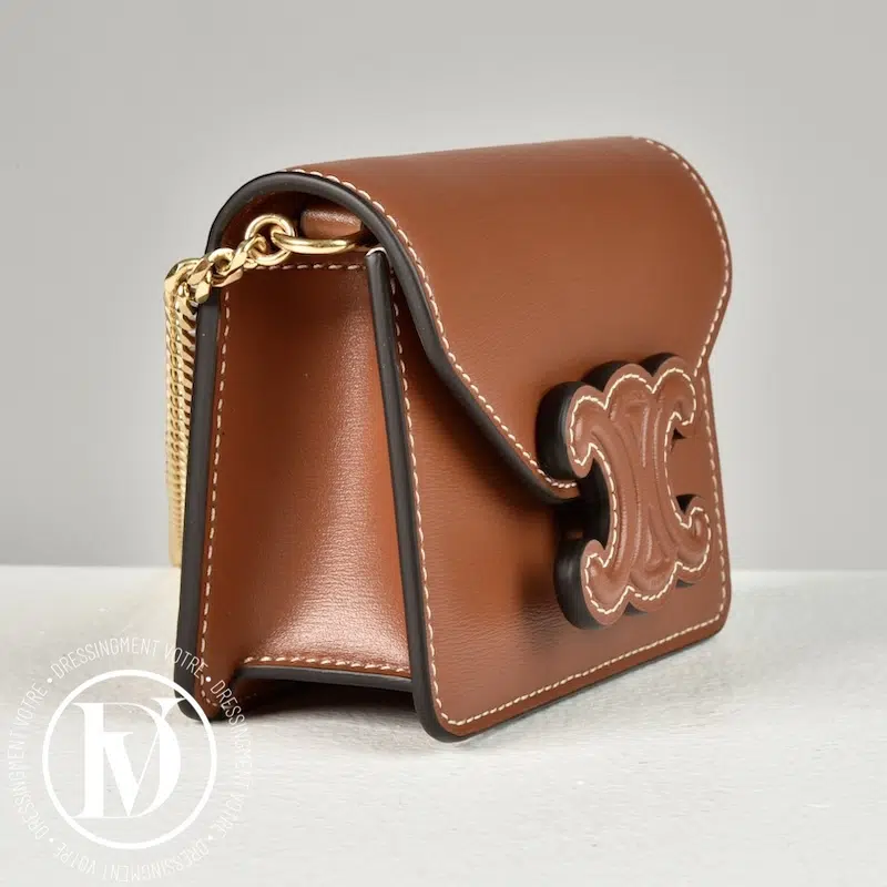 Mini sac Triomphe en cuir tan - Céline Mini sac Triomphe en cuir tan - Céline – Image 3