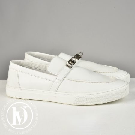 Sneakers Slip-on Game en cuir blanc p.45,5 - Hermès