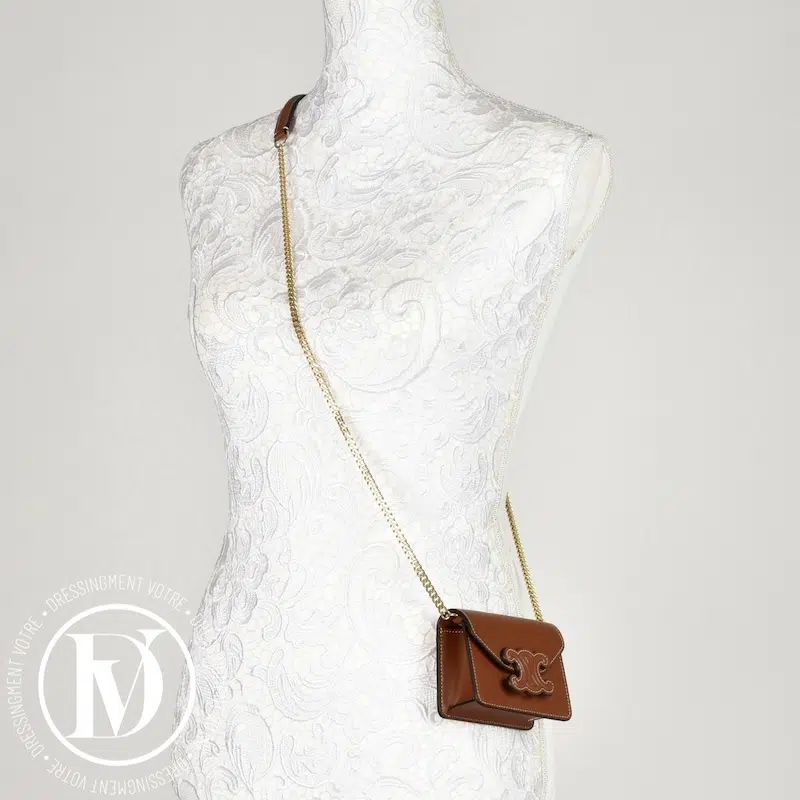 Mini sac Triomphe en cuir tan - Céline Mini sac Triomphe en cuir tan - Céline – Image 2