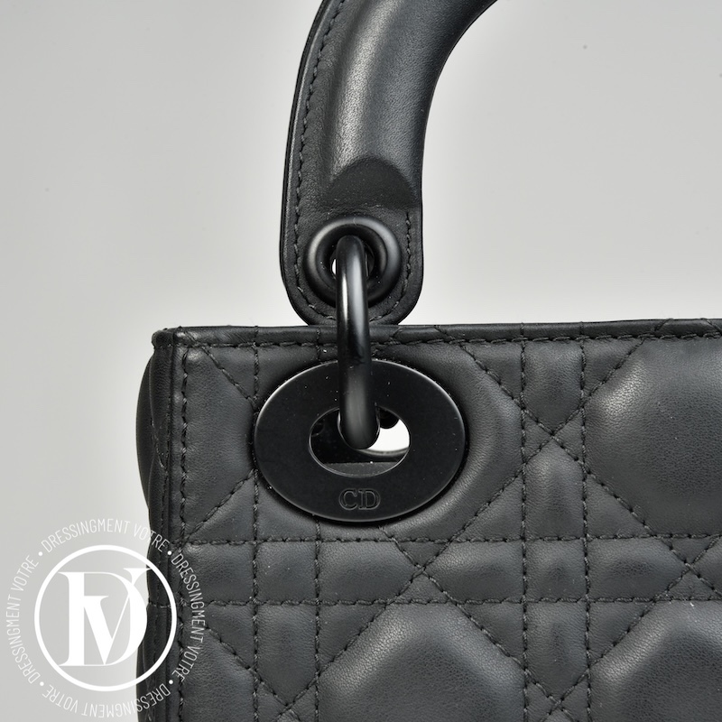Mini Lady Dior en cuir ultramatte noir - Dior Mini Lady Dior en cuir ultramatte noir - Dior – Image 6