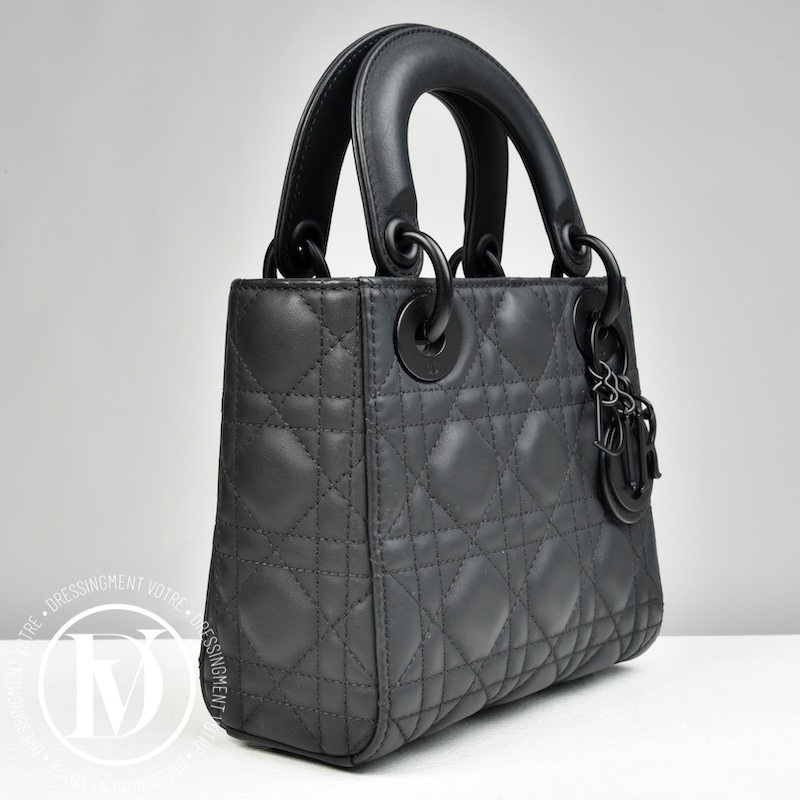 Mini Lady Dior en cuir ultramatte noir - Dior Mini Lady Dior en cuir ultramatte noir - Dior – Image 3