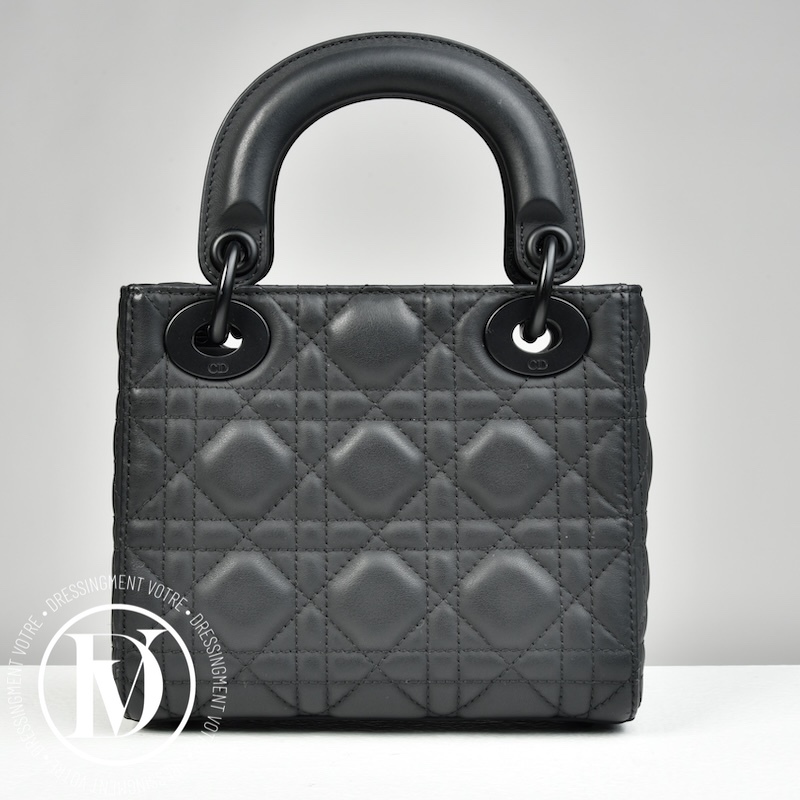 Mini Lady Dior en cuir ultramatte noir - Dior Mini Lady Dior en cuir ultramatte noir - Dior – Image 4