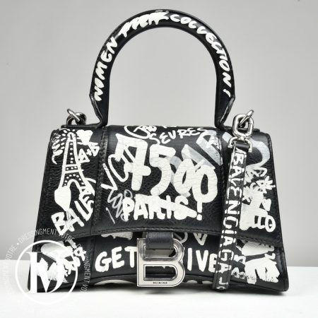 Sac Hourglass XS graffiti en cuir - Balenciaga Dressingment Votre