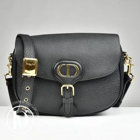 Sac Bobby médium en cuir grainé noir - Dior