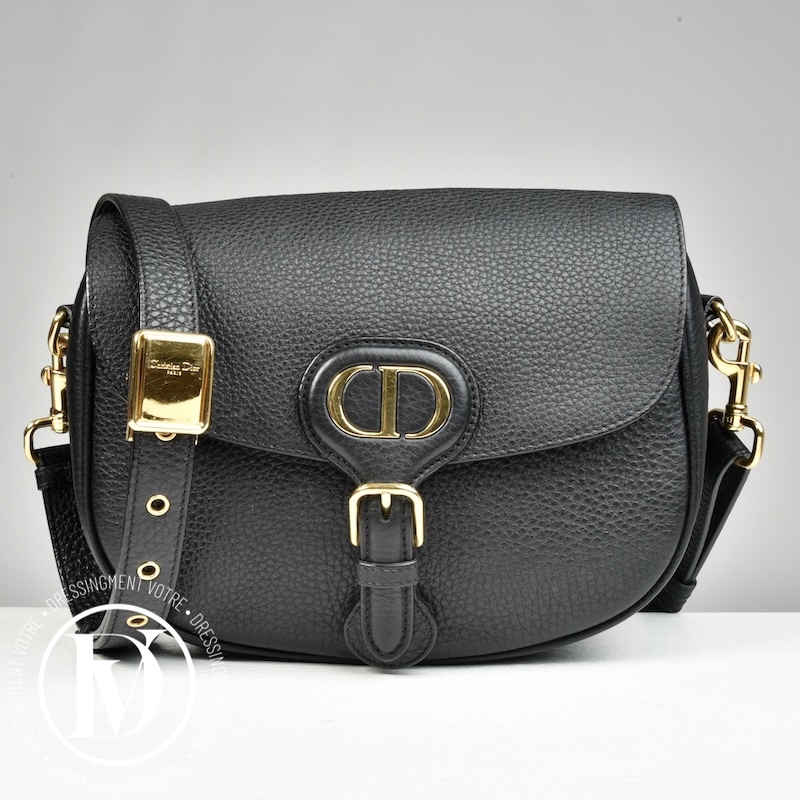 Sac Bobby médium en cuir grainé noir - Dior Sac Bobby médium en cuir grainé noir - Dior