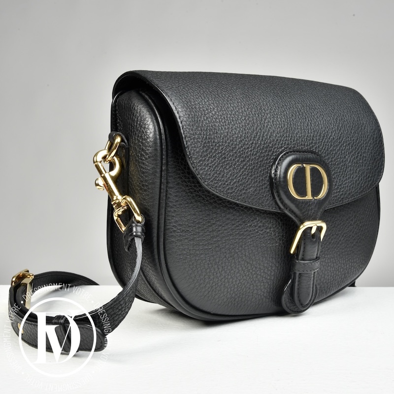 Sac Bobby médium en cuir grainé noir - Dior Sac Bobby médium en cuir grainé noir - Dior – Image 3