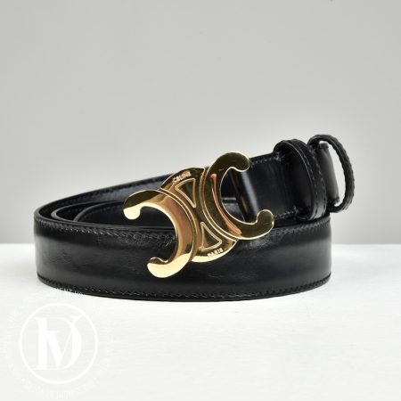 Ceinture Triomphe en cuir noir t.80 - Céline Dressingment Votre