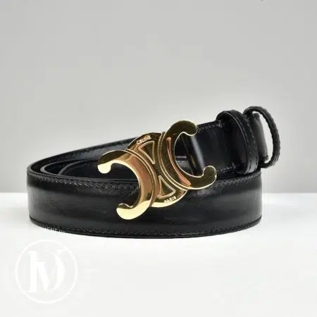 Ceinture Triomphe en cuir noir t.80 - Céline