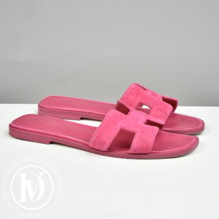 Mules Oran en daim rose p.37,5 - Hermès Dressingment Votre