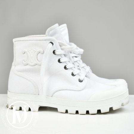 Boots Patapans en toile blanche p.38 - Céline