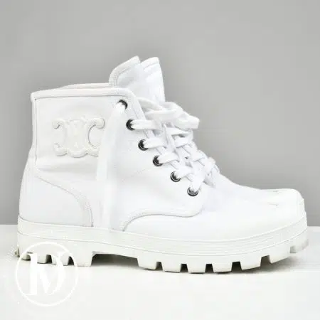 Boots Patapans en toile blanche p.38 - Céline